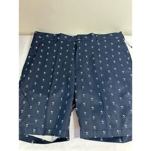 Walter Hagen Perfect 11 Golf Shorts Men's 30 Palm Club Navy‎ Pattern 10" Inseam